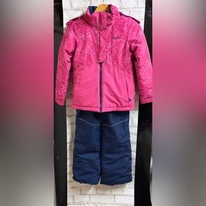 XMTN Girls Winter Two Piece Snowsuit Pink & Navy Blue